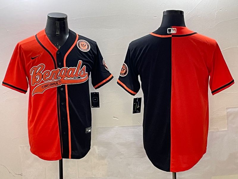 Men Cincinnati Bengals Blank Orange Black Joint Name 2025 Nike Limited NFL Jersey style 5